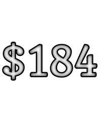 dollar sign on white background $184