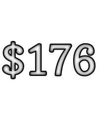 dollar sign on white background $176