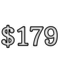 dollar sign on white background $179