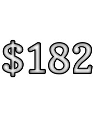 dollar sign on white background $182