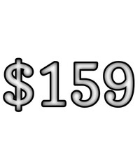 dollar sign on white background $159