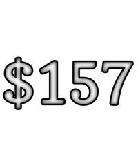 dollar sign on white background $157