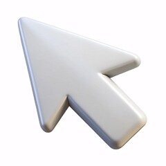 3d render of a white cursor arrow icon