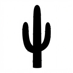 Cactus Silhouette: The bold, graphic silhouette of a majestic cactus stands isolated against a stark backdrop, embodying the resilience and unique charm of the desert landscape.