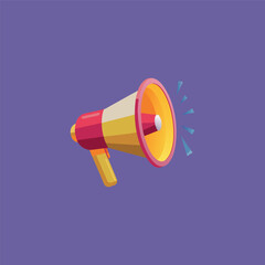 Flat design style megaphone horn loudspeaker