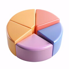 Colorful 3d pie chart data visualization business graph