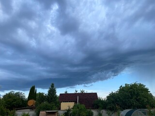 Dark storm clouds gathering before rain