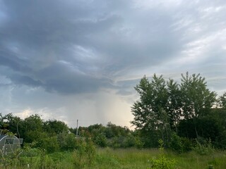 Dark storm clouds gathering before rain