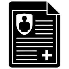 Health insurance document silhouette