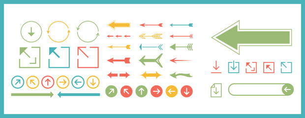 Arrow icon set isolated on white background