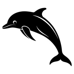 Obraz premium Silhouette of a dolphin jumping