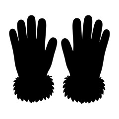 Obraz premium Warm Glove Silhouette Vector for Winter Outfit, Protection and Cold Season Apparel.