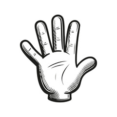 Obraz premium Hand Illustration With Detailed Lines. Symbol Of Communication And Expression. Isolated Vector Illustration