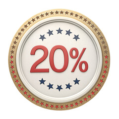 20% off isolated on transparent background 