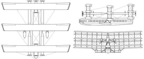 Caproni_Ca.60_3-view-svg vector file.svg