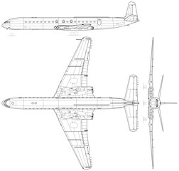 De_Havilland_Comet_3-view_line_drawing-svg vector file.svg