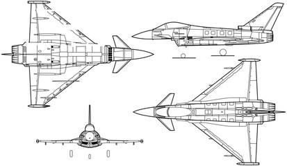 Eurofighter_Typhoon_line_drawing-svg vector file .svg