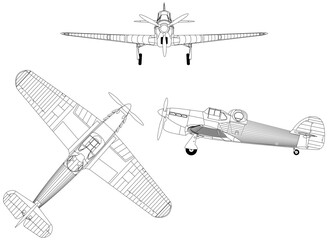 Hawker_Hotspur_3-view_line_drawing-svg vector file.svg