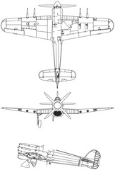 Hawker_Typhoon_3-view-svg vector file.svg