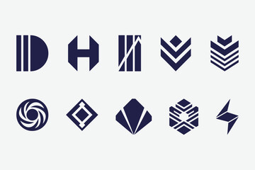 abstract geometric  logo shapes decorative vector, geometric shapes, modern symbols. Simple design elements