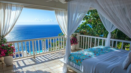 Oceanfront balcony bedroom suite