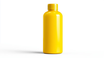 Fototapeta premium Realistic Yellow Bottle Mockup with Label Space