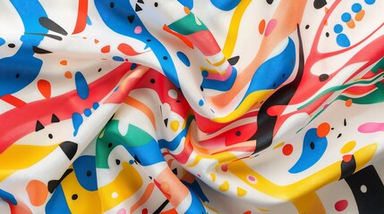 Vibrant abstract textile with a dynamic pattern