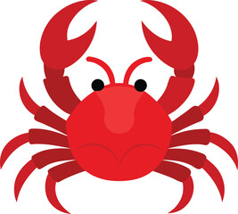 Adorable Cartoon Crab Illustration Red Crustacean Clipart