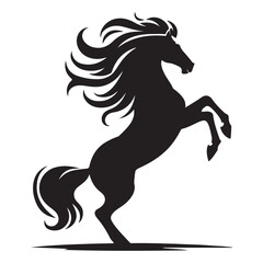 Powerful Black Horse Silhouette – Wild Stallion Vector Art for Logo, Tattoo, and Branding Design