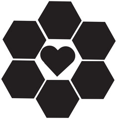 black and white love shape