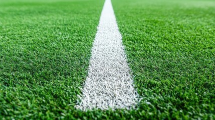 Grass field with a worn running path creating a visible line through the green