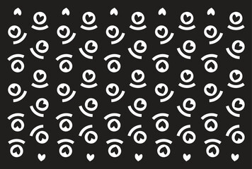  hearts on white background seamless pattern for Valentine's Day