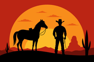 Silhouette of a camel at sunset in the vast desert landscape, evoking a sense of wild travel