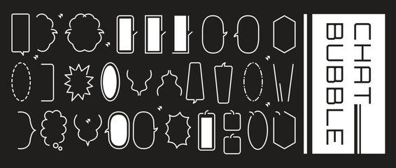 Set of simple and flat speech bubbles icon design