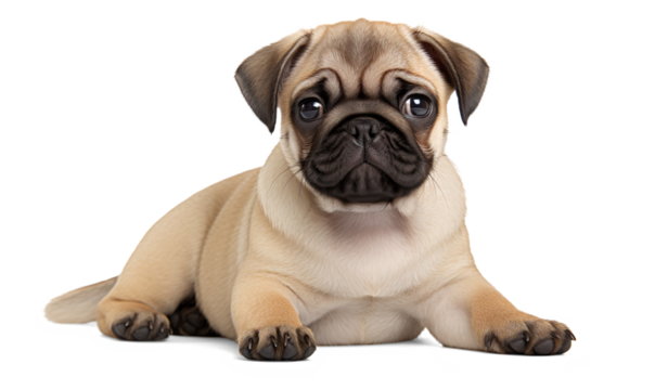 Pug puppy sitting isolated on a transparent background - Powered by Adobe