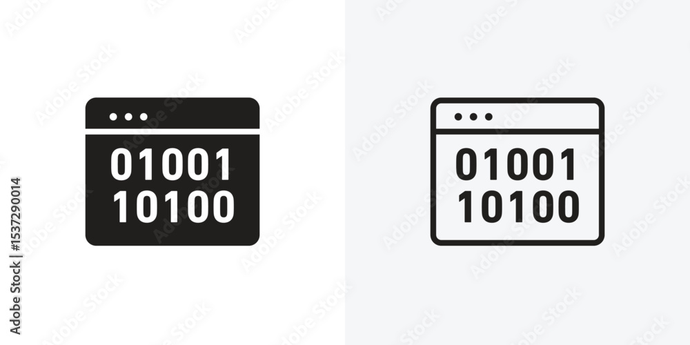 Poster binary code icon