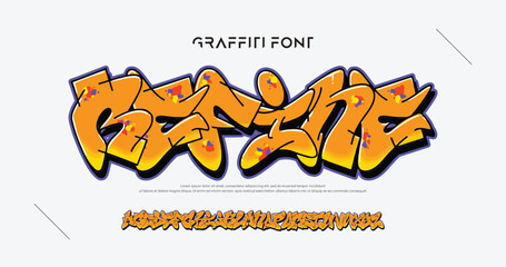Refine logo graffiti font text effect, spray and street text style 