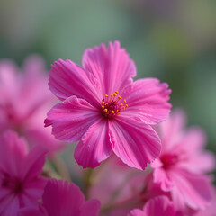 Obraz premium Close Up Vibrant Pink Flowers Soft Focus Macro Photography.