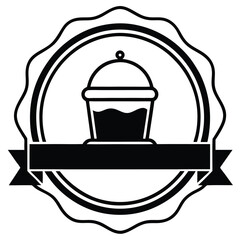 silhouette cafe logo or label on white background