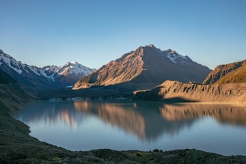 Tranquil Mountain Lake at Sunrise