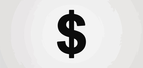 Obraz premium Simple Black Dollar Sign Icon on White Background