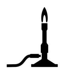 Black Bunsen Burner Icon for Chemistry Lab Design
