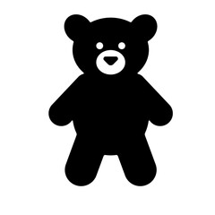 Black Teddy Bear Icon for Children’s Toy Gift Design