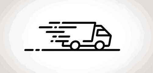Fast Delivery Truck Icon Line Art Graphic