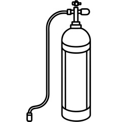 Minimal Oxygen Tank Line Art Vector