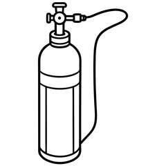 Minimal Oxygen Tank Line Art Vector