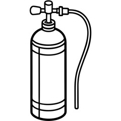 Minimal Oxygen Tank Line Art Vector