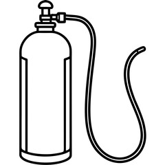 Minimal Oxygen Tank Line Art Vector