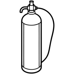 Minimal Oxygen Tank Line Art Vector