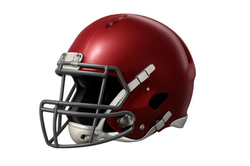Fototapeta premium Studio shot of a red football helmet with a face mask, isolated on a transparent background, perfect for sports-themed projects
